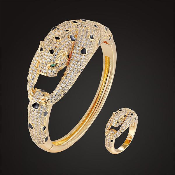 fateama luxury jewelry set arrogance animal leopard bangle with ring 3a zircon micro pave setting classic fashion jewelry gift, Silver
fateama luxury jewelry set arrogance animal leopard bangle with ring 3a zircon micro pave setting classic fashion jewelry gift, Silver