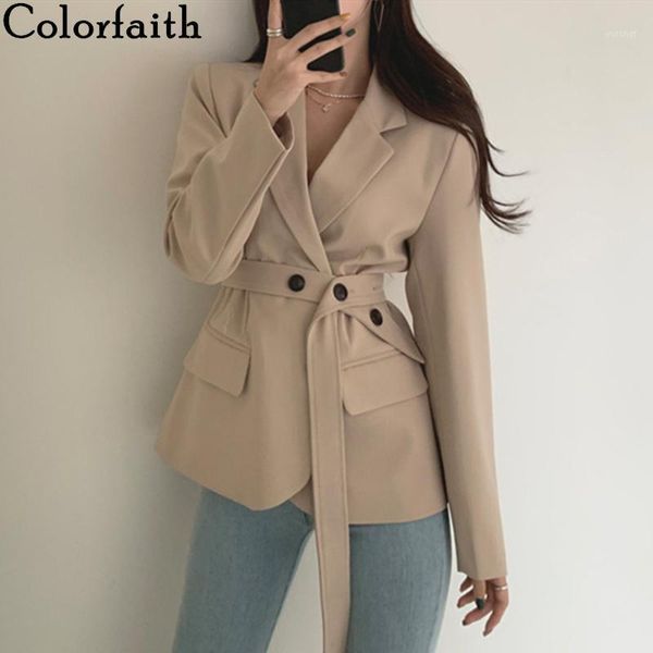 colorfaith new 2020 autumn winter women's blazers casual buttons pockets jackets notched vintage lace up wild lady jk13011, White;black
colorfaith new 2020 autumn winter women's blazers casual buttons pockets jackets notched vintage lace up wild lady jk13011, White;black