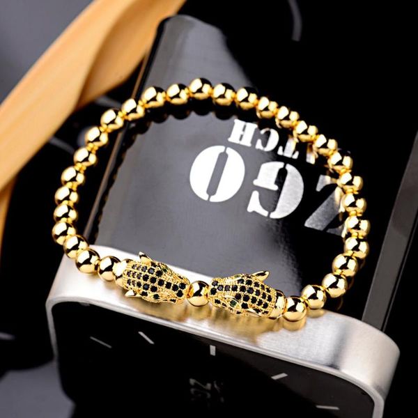 french luxury fashion bracelet gold color copper beads beaded leopard head shape zircon decoration 2020 jewelry elastic bracelet, Black
french luxury fashion bracelet gold color copper beads beaded leopard head shape zircon decoration 2020 jewelry elastic bracelet, Black