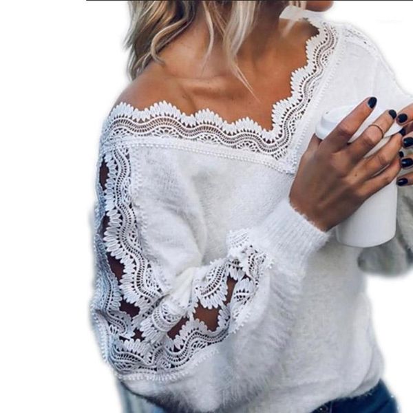 2020 autumn winter women sweater hollow out long sleeve solid color lace v neck female clothes pullovers warm fuzzy sweater1, White;black
2020 autumn winter women sweater hollow out long sleeve solid color lace v neck female clothes pullovers warm fuzzy sweater1, White;black