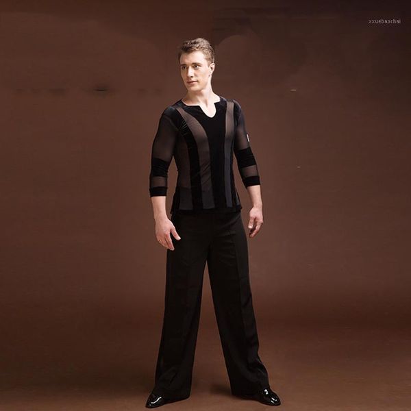 durable latin dance for males black color plus size velvet shirt classical men professional ballroom practice clothes e0211, Black;red
durable latin dance for males black color plus size velvet shirt classical men professional ballroom practice clothes e0211, Black;red