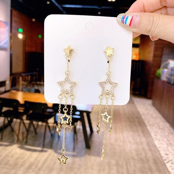 dangle & chandelier sterling gold jewelry woman fashion and earrings long tassel five-pointed star, Silver
dangle & chandelier sterling gold jewelry woman fashion and earrings long tassel five-pointed star, Silver