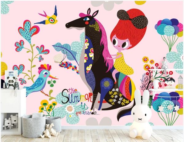 3d wallpaper custom p mural on the wall fantasy horse magic bird children's room home decor 3d wall murals wallpaper in the living room