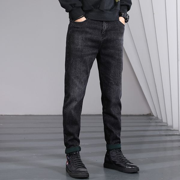 autumn and winter new jeans korean men's black thick small straight pants, Blue
autumn and winter new jeans korean men's black thick small straight pants, Blue
