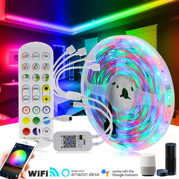rgb led strip light 2835 5050 flexible neon ribbon 5m 10m 15m 20m rgb changeable wifi music controller + dc12v adapter plug
rgb led strip light 2835 5050 flexible neon ribbon 5m 10m 15m 20m rgb changeable wifi music controller + dc12v adapter plug
