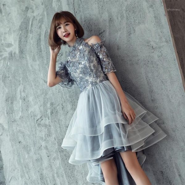 short front coctail dress cheongsam collar floral applique puffy dresses for prom cocktail dresses 2019 evening party ts7261, White;black
short front coctail dress cheongsam collar floral applique puffy dresses for prom cocktail dresses 2019 evening party ts7261, White;black