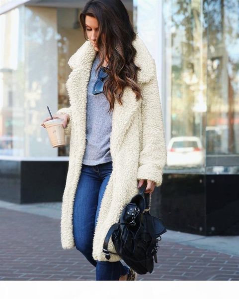 women's sherpa long coat winter open front cardigan fleece jacket coat faux fur warm overcoat outerwear, Black
women's sherpa long coat winter open front cardigan fleece jacket coat faux fur warm overcoat outerwear, Black