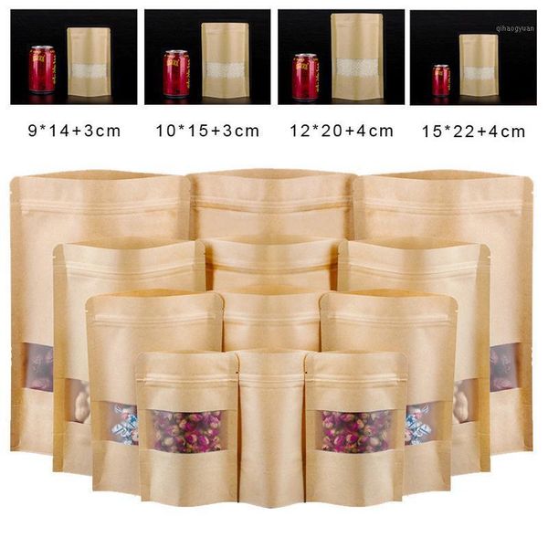 100 pcs packaging zip kraft paper window bag stand up gift dried fruit packaging pouches zipper self sealing bags1
100 pcs packaging zip kraft paper window bag stand up gift dried fruit packaging pouches zipper self sealing bags1