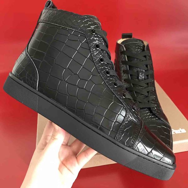 luxurys designers flat spikes red bottom sneakers men,women casual flats party designer sneaker high no studded red suede leather, Black
luxurys designers flat spikes red bottom sneakers men,women casual flats party designer sneaker high no studded red suede leather, Black