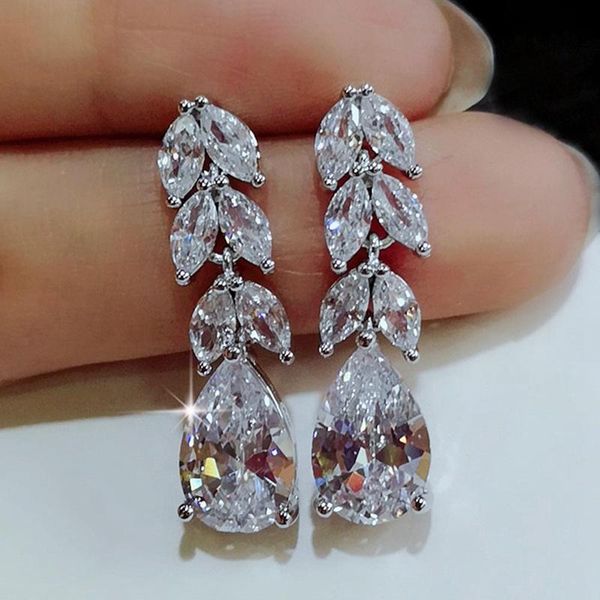 Female Crystal White Zircon Stud Earrings Vintage Wedding Jewelry Boho Bow Leaf Round Earrings For Women, Silver
Female Crystal White Zircon Stud Earrings Vintage Wedding Jewelry Boho Bow Leaf Round Earrings For Women, Silver