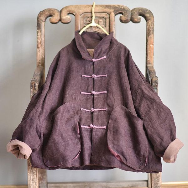 women loose linen jackets outerwear ladies vintage flax coat female linen cotton patchwork coat jacket 2021 autumn, Black;brown
women loose linen jackets outerwear ladies vintage flax coat female linen cotton patchwork coat jacket 2021 autumn, Black;brown