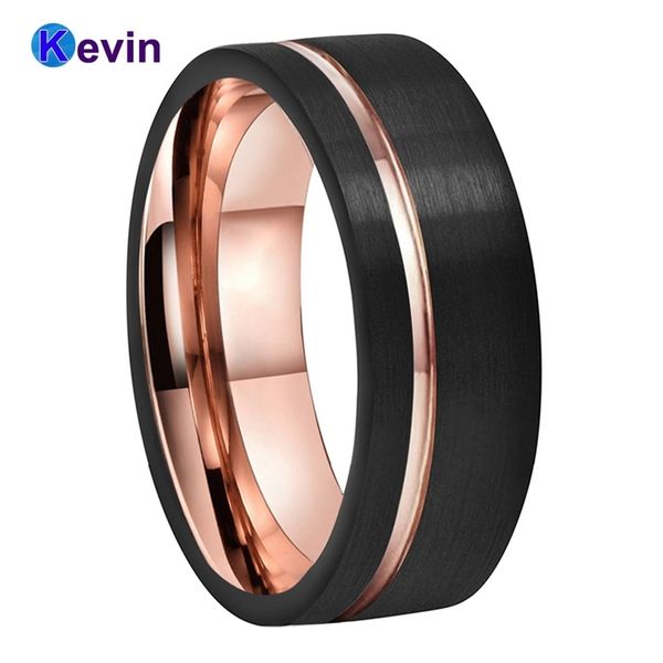black and rose gold colors mens womens tungsten wedding band with comfort fit 201218, Silver
black and rose gold colors mens womens tungsten wedding band with comfort fit 201218, Silver