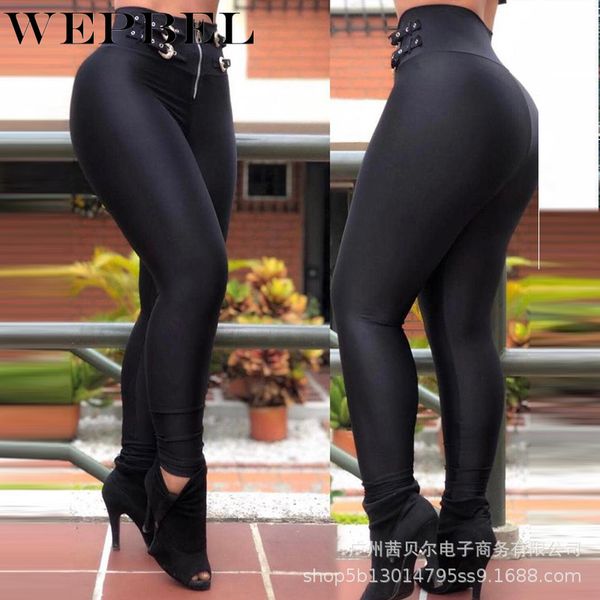 women leggings skinny high waist zipper pencil pants with belt casual ladies stretch slim fit trousers q1210, Black;white
women leggings skinny high waist zipper pencil pants with belt casual ladies stretch slim fit trousers q1210, Black;white