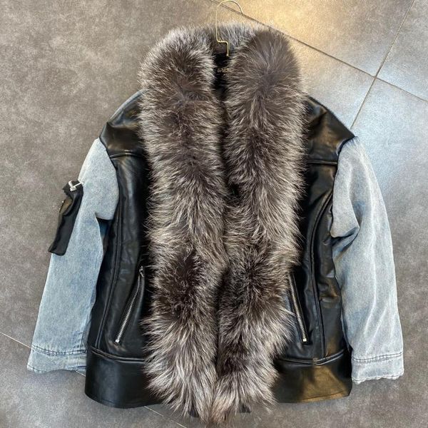 zcsmll 2020 winter denim jacket split joint placket decoration denim stitching pu design cotton coat for women tide, Black
zcsmll 2020 winter denim jacket split joint placket decoration denim stitching pu design cotton coat for women tide, Black