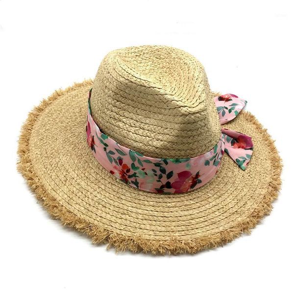 women plain natural summer beach hat floral printed band raffia panama straw hat girls fedora raffia straw with tassel brim1, Blue;gray
women plain natural summer beach hat floral printed band raffia panama straw hat girls fedora raffia straw with tassel brim1, Blue;gray
