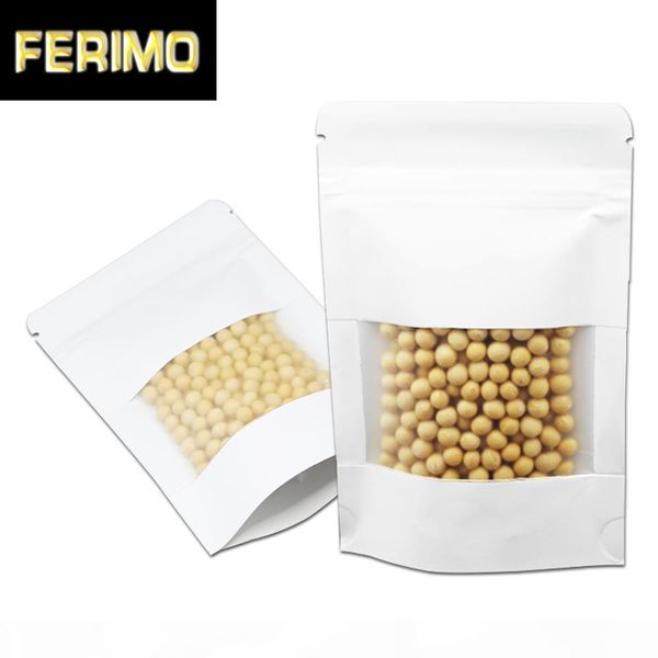 dhl white multi-size stand up kraft paper bag with clear window zipper food storage packing doypack self seal zip lock pouch
dhl white multi-size stand up kraft paper bag with clear window zipper food storage packing doypack self seal zip lock pouch