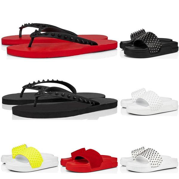 women men red bottoms slippers summer classics rivets spikes sandals for men women outdoor indoor beach slides flip flops 38-46, Black
women men red bottoms slippers summer classics rivets spikes sandals for men women outdoor indoor beach slides flip flops 38-46, Black