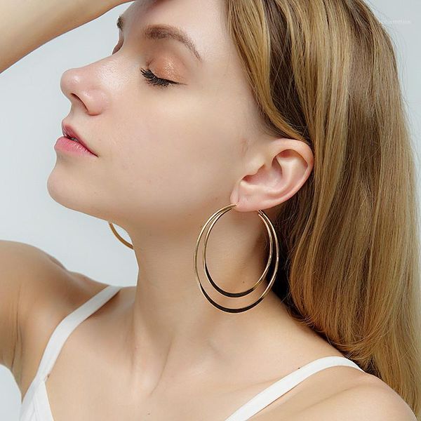 earrings 2020 european and american trendy jewelry new metal exaggerated double circle hoop earrings for women jewelry gifts1, Golden;silver
earrings 2020 european and american trendy jewelry new metal exaggerated double circle hoop earrings for women jewelry gifts1, Golden;silver