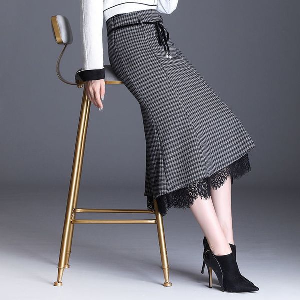elegant vintage plaid skirts womens lace patchwork high waist mermaid skirt female slim office clothes lacintg midi skirt q1209, Black
elegant vintage plaid skirts womens lace patchwork high waist mermaid skirt female slim office clothes lacintg midi skirt q1209, Black