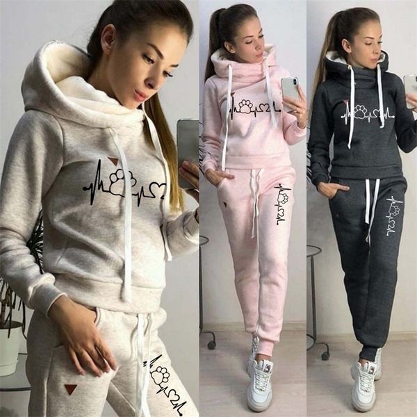 casual 2 piece set women tracksuit autumn spring hoodies sweatshirt and elastic waist pants outfits female lady suits plus size 220315, White
casual 2 piece set women tracksuit autumn spring hoodies sweatshirt and elastic waist pants outfits female lady suits plus size 220315, White