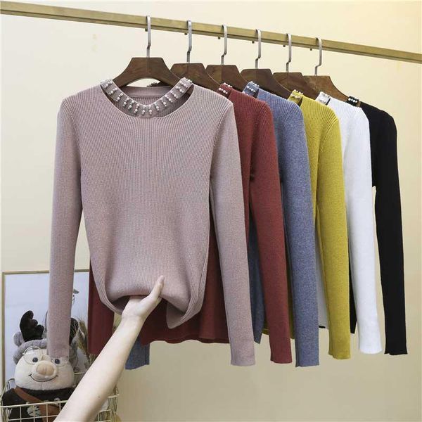 women pearl sweater autumn and winter korean style elegant beading collarbone hollow out pullovers slim knitted jumpers ladies1, White;black
women pearl sweater autumn and winter korean style elegant beading collarbone hollow out pullovers slim knitted jumpers ladies1, White;black