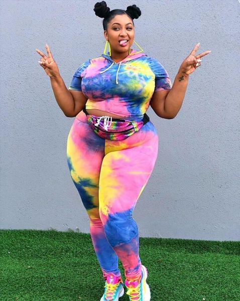 plus size women 2 pieces outfits clubwear colorful tie dye hooded crop long pants joggers tracksuit bodycon sportswear set, Gray
plus size women 2 pieces outfits clubwear colorful tie dye hooded crop long pants joggers tracksuit bodycon sportswear set, Gray