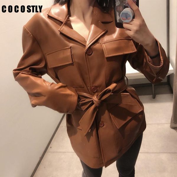 vintage pu leather jacket women coat turn down collar jackets women elegant pockets long sleeve coats female ladies, Black
vintage pu leather jacket women coat turn down collar jackets women elegant pockets long sleeve coats female ladies, Black