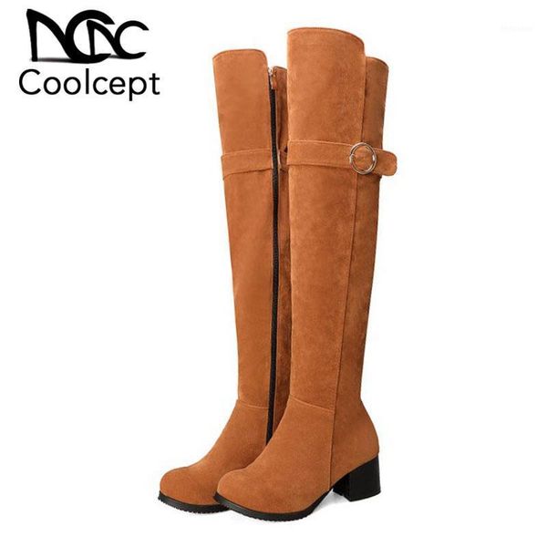boots coolcept knee high for women round toe side zipper square heels shoes knight footwear size 32-431, Black
boots coolcept knee high for women round toe side zipper square heels shoes knight footwear size 32-431, Black