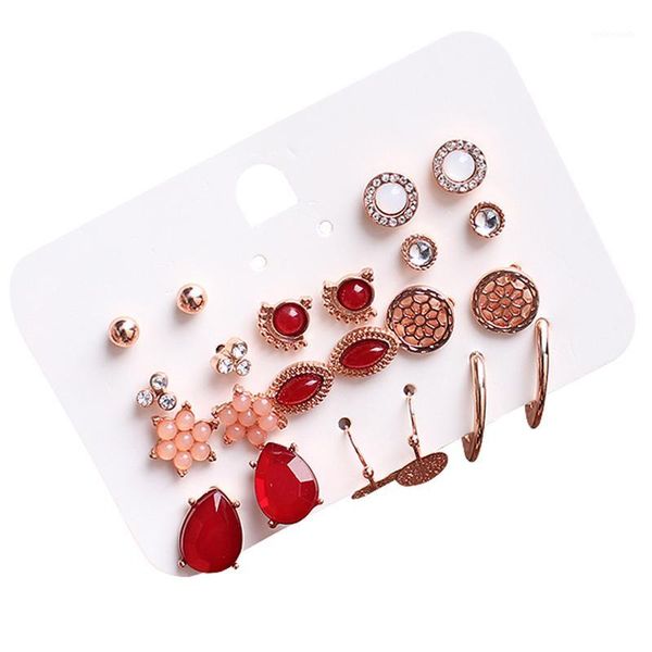 stud 11 pairs/lot red crystal earring set for girls resin flowers rose gold color ear studs wholesale 2021 bohemian jewelry1, Golden;silver
stud 11 pairs/lot red crystal earring set for girls resin flowers rose gold color ear studs wholesale 2021 bohemian jewelry1, Golden;silver