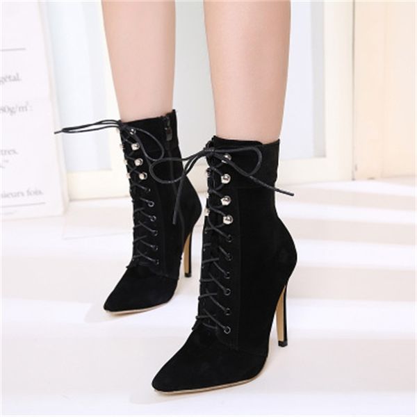 2021 new women spring fashion solid zipper lace-up thin pumps flock pointed toe ladies plus size high heel boots 8xx4, Black
2021 new women spring fashion solid zipper lace-up thin pumps flock pointed toe ladies plus size high heel boots 8xx4, Black