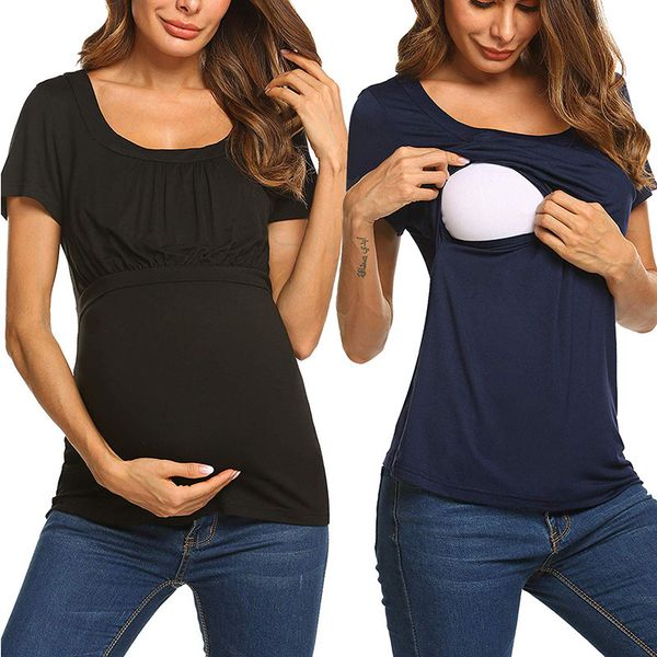 maternal t-shirt summer new solid color round neck short sleeve breastfeeding month suit pregnant women casual feeding clothes lj201120, White
maternal t-shirt summer new solid color round neck short sleeve breastfeeding month suit pregnant women casual feeding clothes lj201120, White