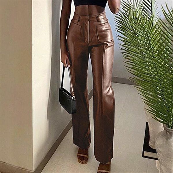 yyxz spring autumn fashion slim solid color double pockets sml high waist 2 colors woman casual pu pants lady straight trousers1, Black;white
yyxz spring autumn fashion slim solid color double pockets sml high waist 2 colors woman casual pu pants lady straight trousers1, Black;white