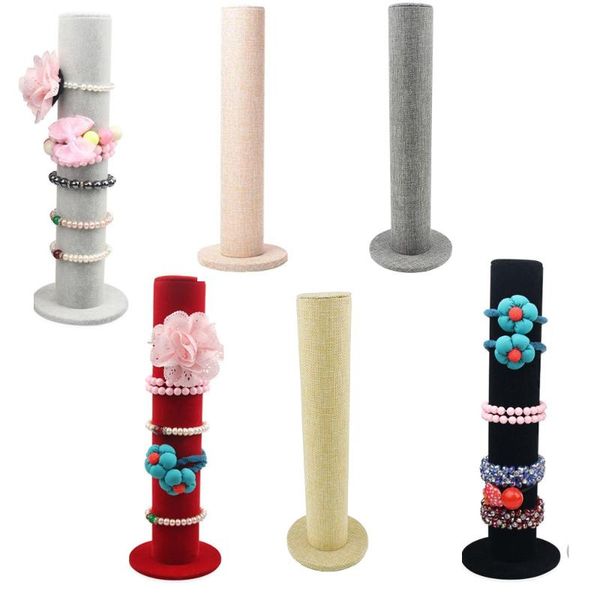 szanbana linen velvet vertical tower hair band clasp jewelry bracelet display bangle t-bar display organizer holder showcase, Pink;blue
szanbana linen velvet vertical tower hair band clasp jewelry bracelet display bangle t-bar display organizer holder showcase, Pink;blue