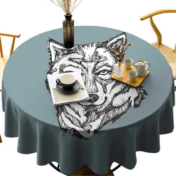 waterproof/oil proof /stain resistant round table cover wild timber wolf face portrait sketch animal canine creature graphic art
waterproof/oil proof /stain resistant round table cover wild timber wolf face portrait sketch animal canine creature graphic art
