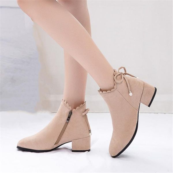 boots pxelena sweet ruffles women ankle faux suede block med heels zip back bowknot office lady fashion female shoes 34-43, Black
boots pxelena sweet ruffles women ankle faux suede block med heels zip back bowknot office lady fashion female shoes 34-43, Black