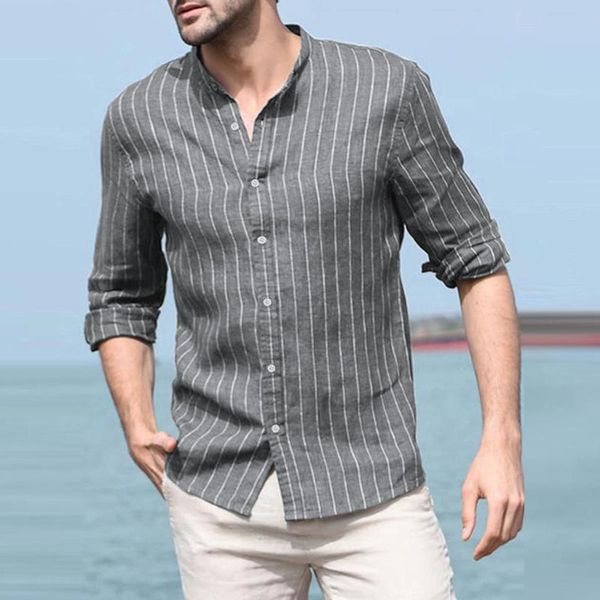men's casual shirts camisas baggy cotton linen striped long sleeve button retro blouse men playeras de hombre 2021, White;black
men's casual shirts camisas baggy cotton linen striped long sleeve button retro blouse men playeras de hombre 2021, White;black