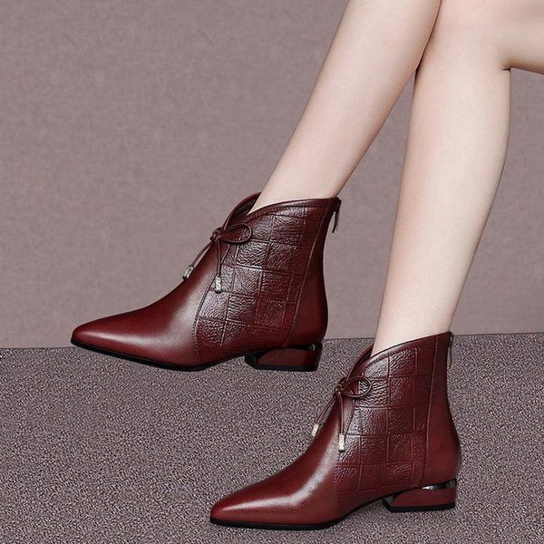 fhanchu 2022 soft leather ankle bootswomen autumn/winter shoesbowtie botaslow heelpointed toeback zipblackbrowndropship, Black
fhanchu 2022 soft leather ankle bootswomen autumn/winter shoesbowtie botaslow heelpointed toeback zipblackbrowndropship, Black