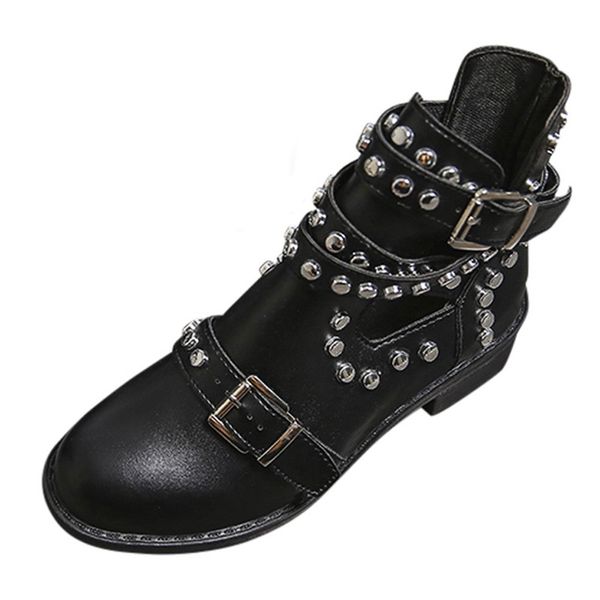 motorcycle boots with rivets in retro style; 2019 collection gothic buckle martin fall boots; short low-heeled shoes; cowboy shoes .lx-133, Black
motorcycle boots with rivets in retro style; 2019 collection gothic buckle martin fall boots; short low-heeled shoes; cowboy shoes .lx-133, Black