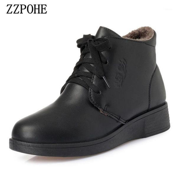 zzpohe 2020 winter women shoes woman soft leather wedges ankle boots female snow boots warm non-slip plush lace-up mother shoes1, Black
zzpohe 2020 winter women shoes woman soft leather wedges ankle boots female snow boots warm non-slip plush lace-up mother shoes1, Black