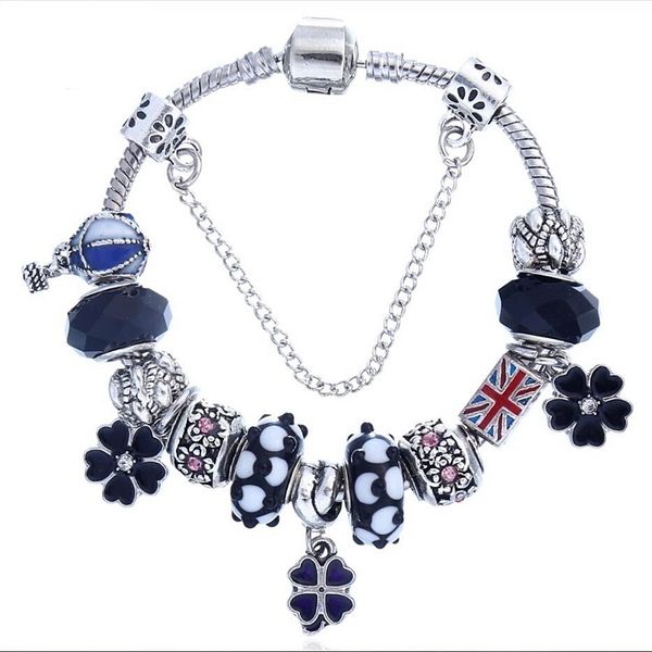 17-21cm new charm bracelet 925 silver fit pandora european bracelets four leave clover dangle five petals flower pendant charm bead accessor, Black
17-21cm new charm bracelet 925 silver fit pandora european bracelets four leave clover dangle five petals flower pendant charm bead accessor, Black