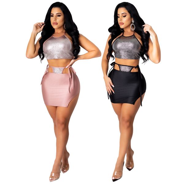women 2 piece dress solid color sequins dresses suits fashion casual short skirt women clothes, White
women 2 piece dress solid color sequins dresses suits fashion casual short skirt women clothes, White