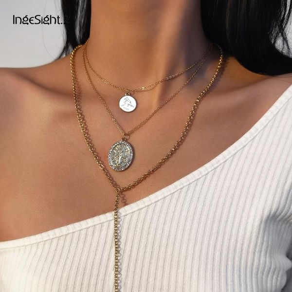 ingesight.z multi layered rhinestone crystal virgin marry pendant necklace for women carved coin choker necklaces collar jewelry, Silver
ingesight.z multi layered rhinestone crystal virgin marry pendant necklace for women carved coin choker necklaces collar jewelry, Silver