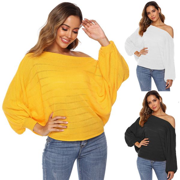 autumn winter knitting sweater slash neck strapless long lantern sleeves shirt solid yellow women clothes large size xxl, White;black
autumn winter knitting sweater slash neck strapless long lantern sleeves shirt solid yellow women clothes large size xxl, White;black