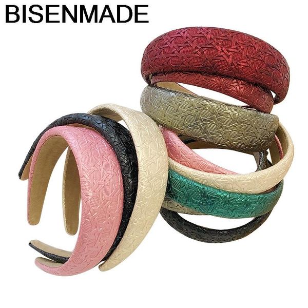 hair accessories bisenmade vintage hairbands women fashion pu leather weave pattern bezel sponge wide headband head hoop 2021
hair accessories bisenmade vintage hairbands women fashion pu leather weave pattern bezel sponge wide headband head hoop 2021