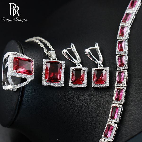bague ringen rectangle silver 925 women's wear jewelry sets ruby ring earrings necklace bracelet female jewelry for wedding gift 201006
bague ringen rectangle silver 925 women's wear jewelry sets ruby ring earrings necklace bracelet female jewelry for wedding gift 201006