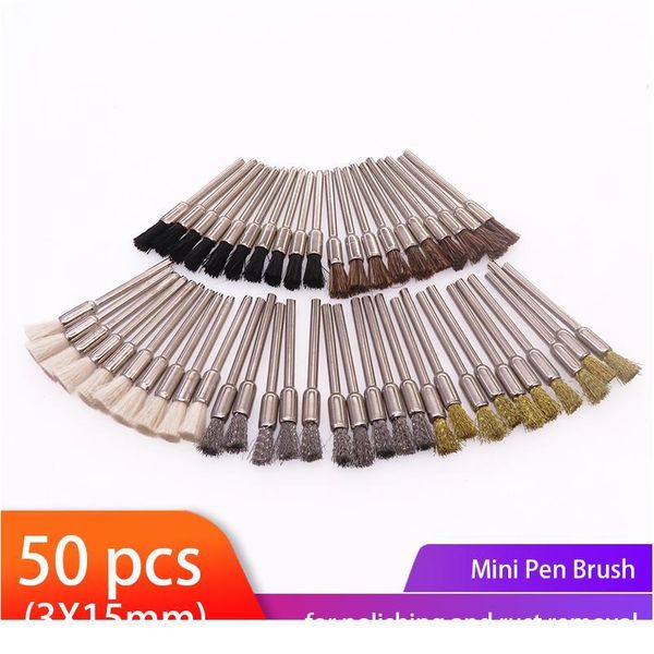 50pcs mini wire brushes set steel brush horse polishing pen brush 1/8\" (m) shank for accessories rota bbybap
50pcs mini wire brushes set steel brush horse polishing pen brush 1/8\" (m) shank for accessories rota bbybap