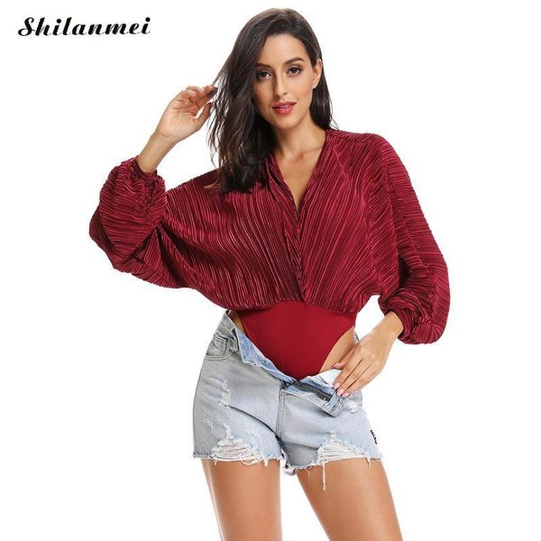 women's jumpsuits & rompers 2021 women vintage bodysuits long batwing sleeve lady office work casual wear solid red pink deep v neck bo, Black;white
women's jumpsuits & rompers 2021 women vintage bodysuits long batwing sleeve lady office work casual wear solid red pink deep v neck bo, Black;white