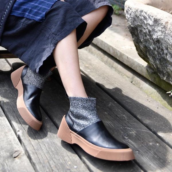 artmu fashion genuine leather women boots soft bottom short locomotive woman dress shoes ankle, Black
artmu fashion genuine leather women boots soft bottom short locomotive woman dress shoes ankle, Black