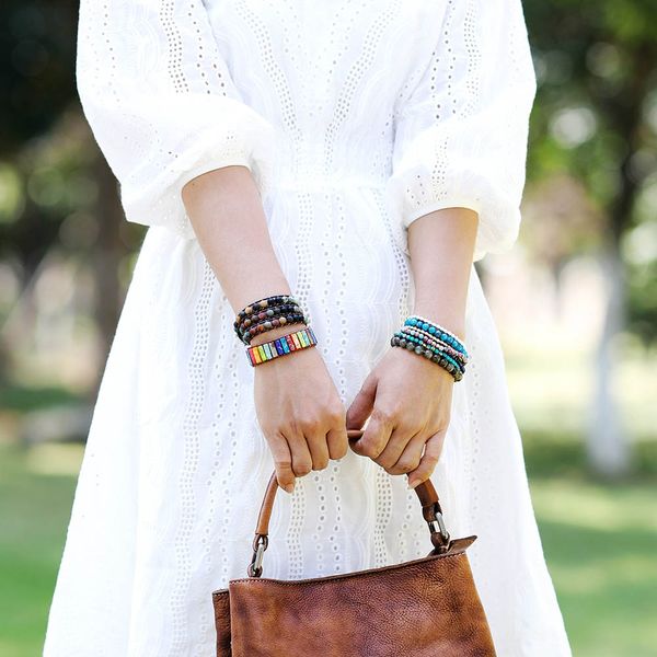 leather bracelets 6mm matte stone 3 strands wrap bracelets woven multilayer boho bracelet handmade jewelry, Golden;silver
leather bracelets 6mm matte stone 3 strands wrap bracelets woven multilayer boho bracelet handmade jewelry, Golden;silver