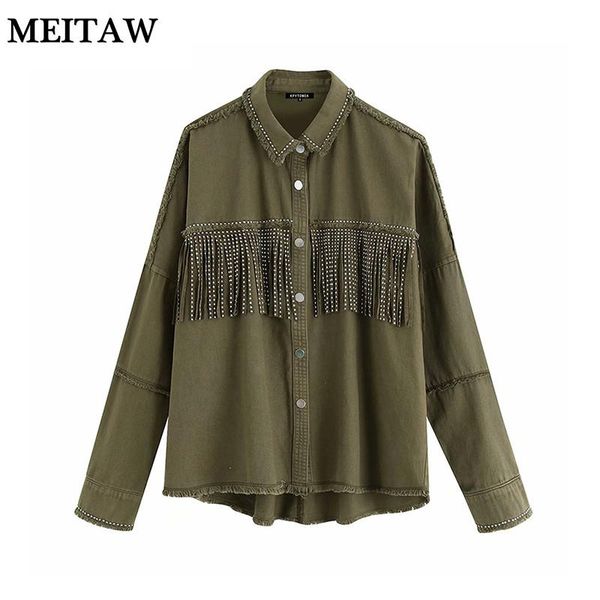 women's jackets 2021 autumn women jacket coat casual long sleeve frayed trim vintage stylish fringe beaded loose denim outerwear, Black;brown
women's jackets 2021 autumn women jacket coat casual long sleeve frayed trim vintage stylish fringe beaded loose denim outerwear, Black;brown